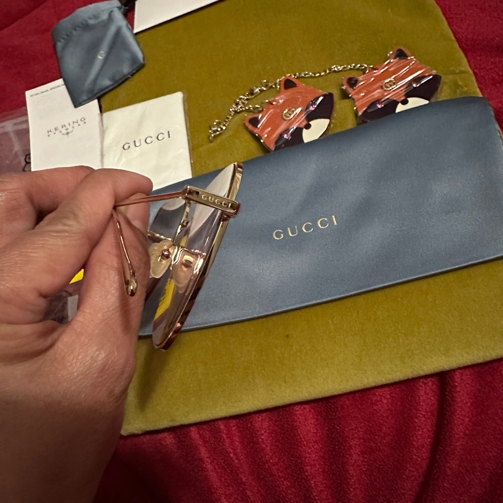 {NEW} $699 GUCCI pink gold metal glasses - 100% Authentic - Picture 12 of 16